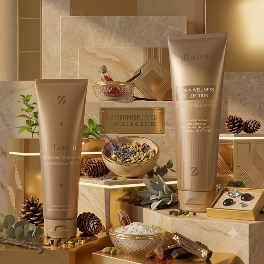 Routine douche parfumée au quotidien avec le gel douche Olfazeta — prolonger son parfum sous la douche