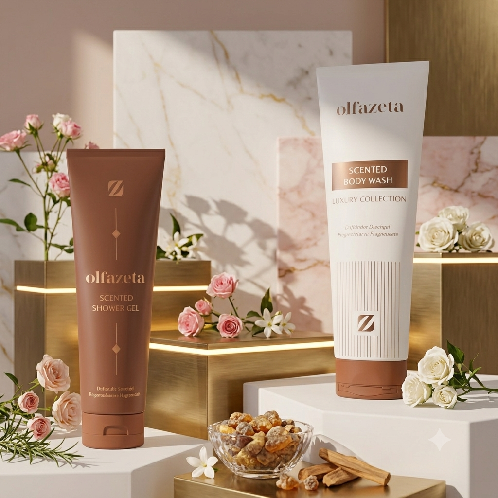 Gel douche parfumé Olfazeta pour prolonger son parfum sous la douche — formule douce Made in Italy