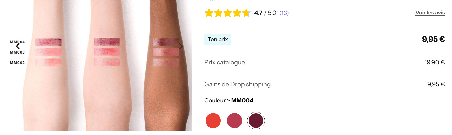 MoniAmori Supreme Lip Treatment Berry MM004 — Nuancier teintes MM002 MM003 MM004 — Belluxa.fr