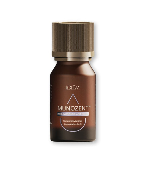 Flacon LOLUM LO004 MUNOZENT™ — Huile essentielle immunostimulante eucalyptus, lavande & citron — Belluxa.fr


