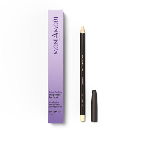 MoniAmori Extra-EyeStay Soft Butter MM020 — Crayon yeux à tailler longue tenue végan — Belluxa.fr
