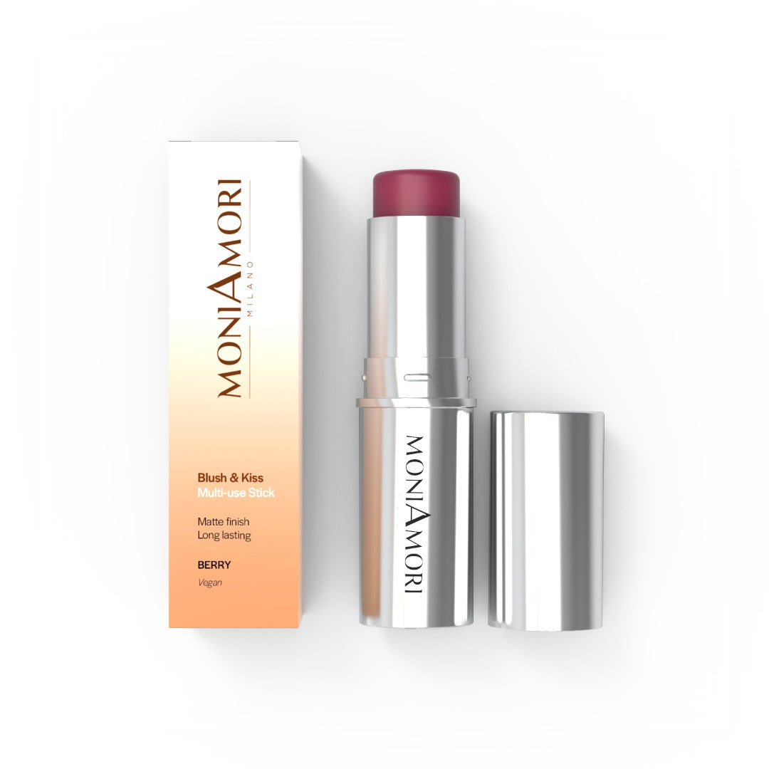 MoniAmori Blush & Kiss — Berry | Stick multifonction blush & lèvres