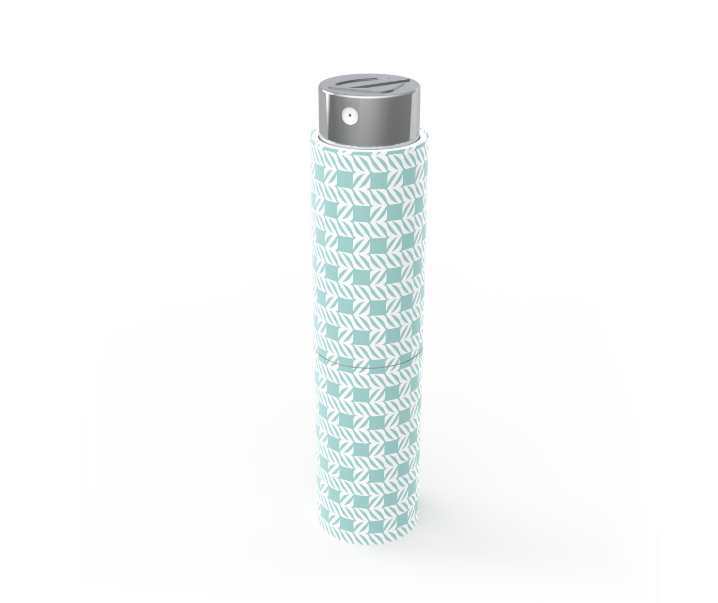 Étui à parfum de poche Chogan Monogram Rope TCOV005 motif Blanc et Turquoise — recharge 15ml Olfazeta — Belluxa.fr